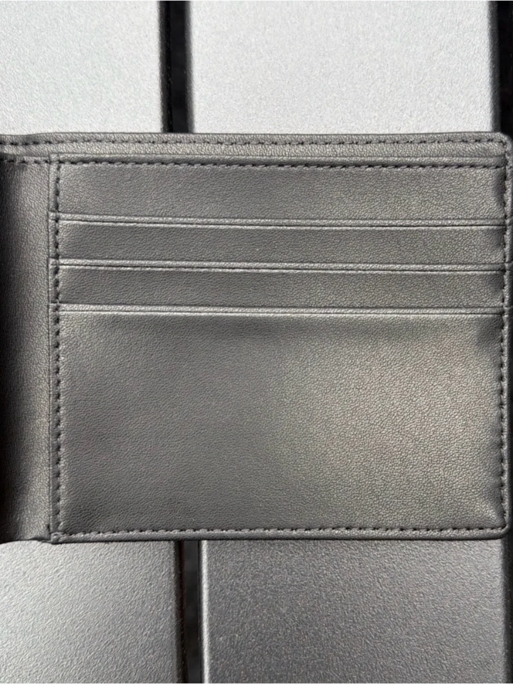 Maison Martin Margiela Black Leather Card Sleeve with White Stitch Accents